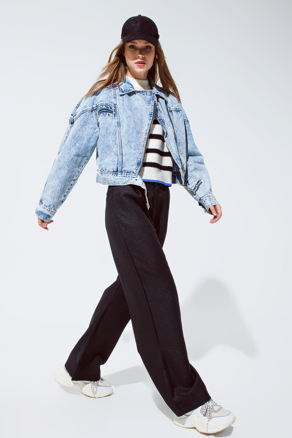 Pantalão oversized em preto