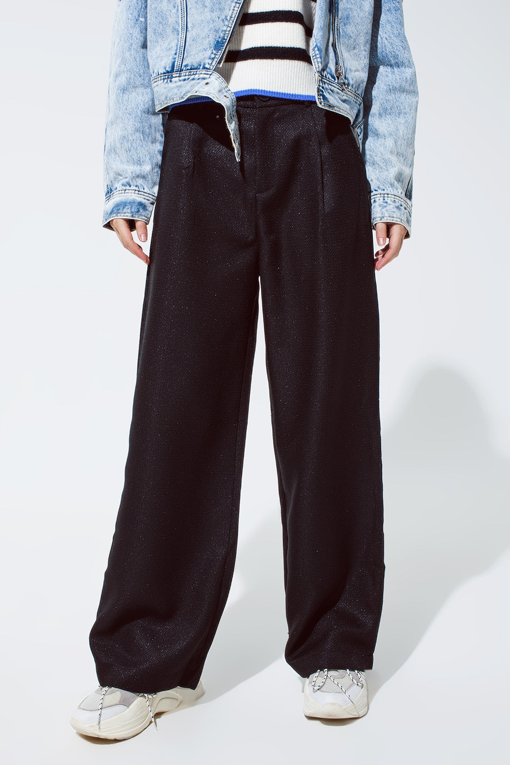Pantalão oversized em preto