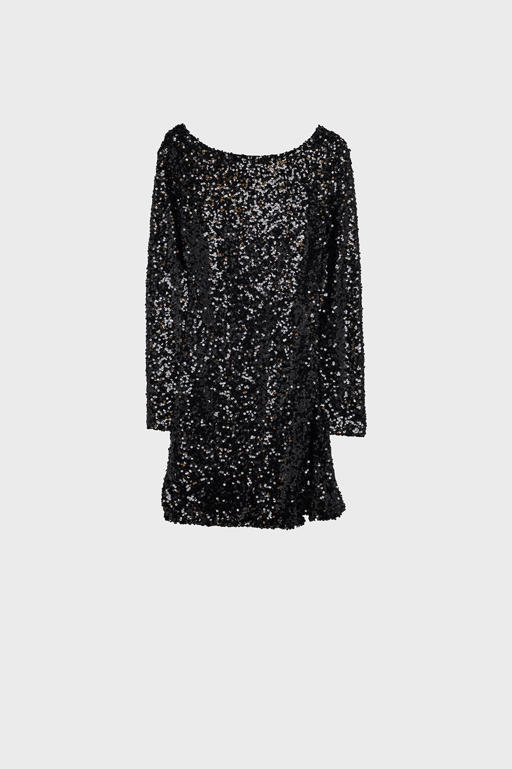 Vestido curto embelezado em preto