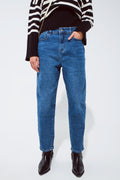 Calças de ganga oversized boyfriend azuis escuras