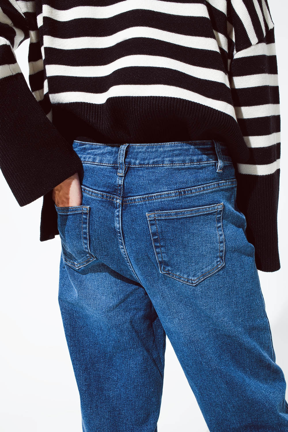 Calças de ganga oversized boyfriend azuis escuras