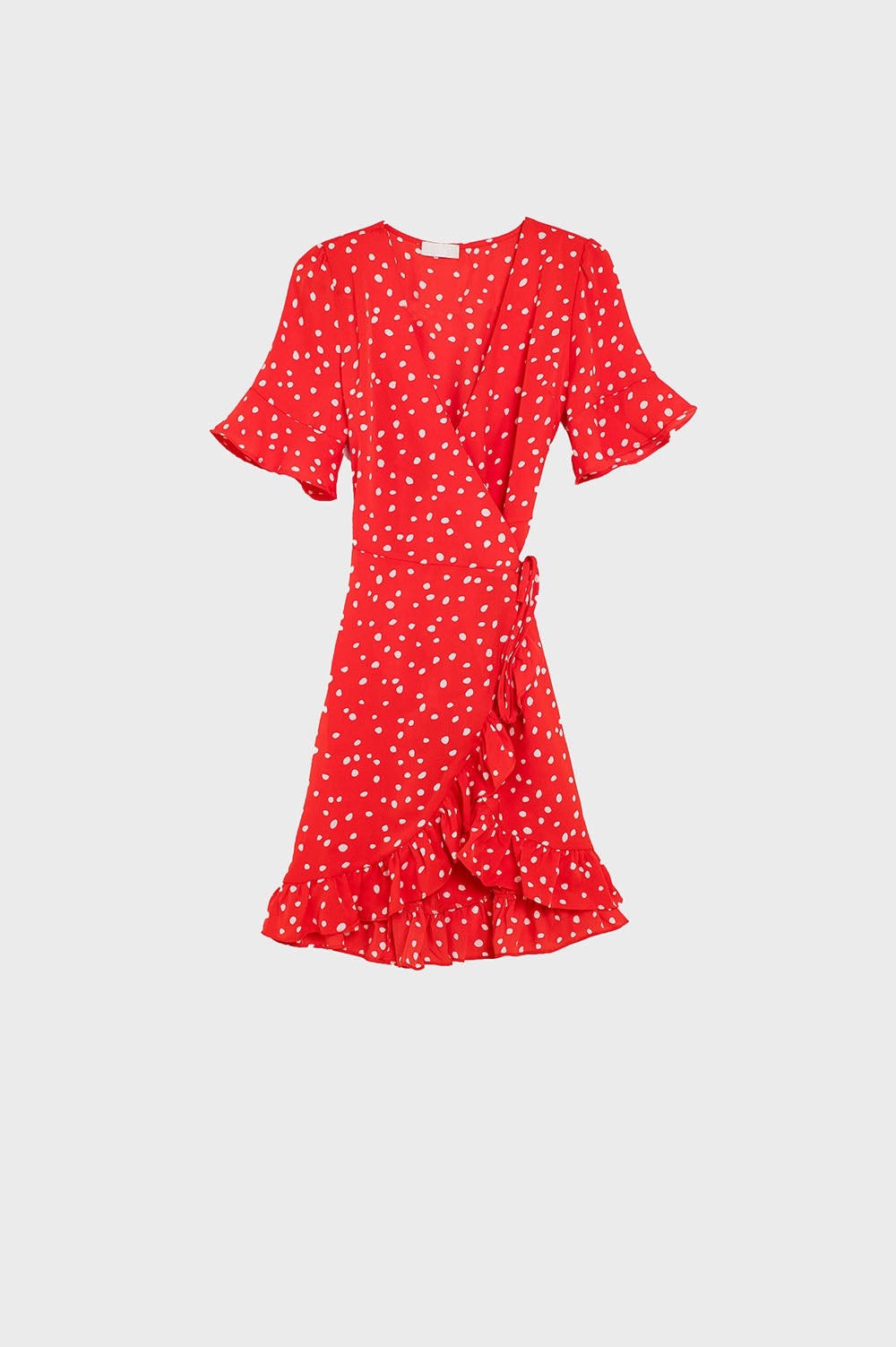Vestido curto vermelha de bolinhas