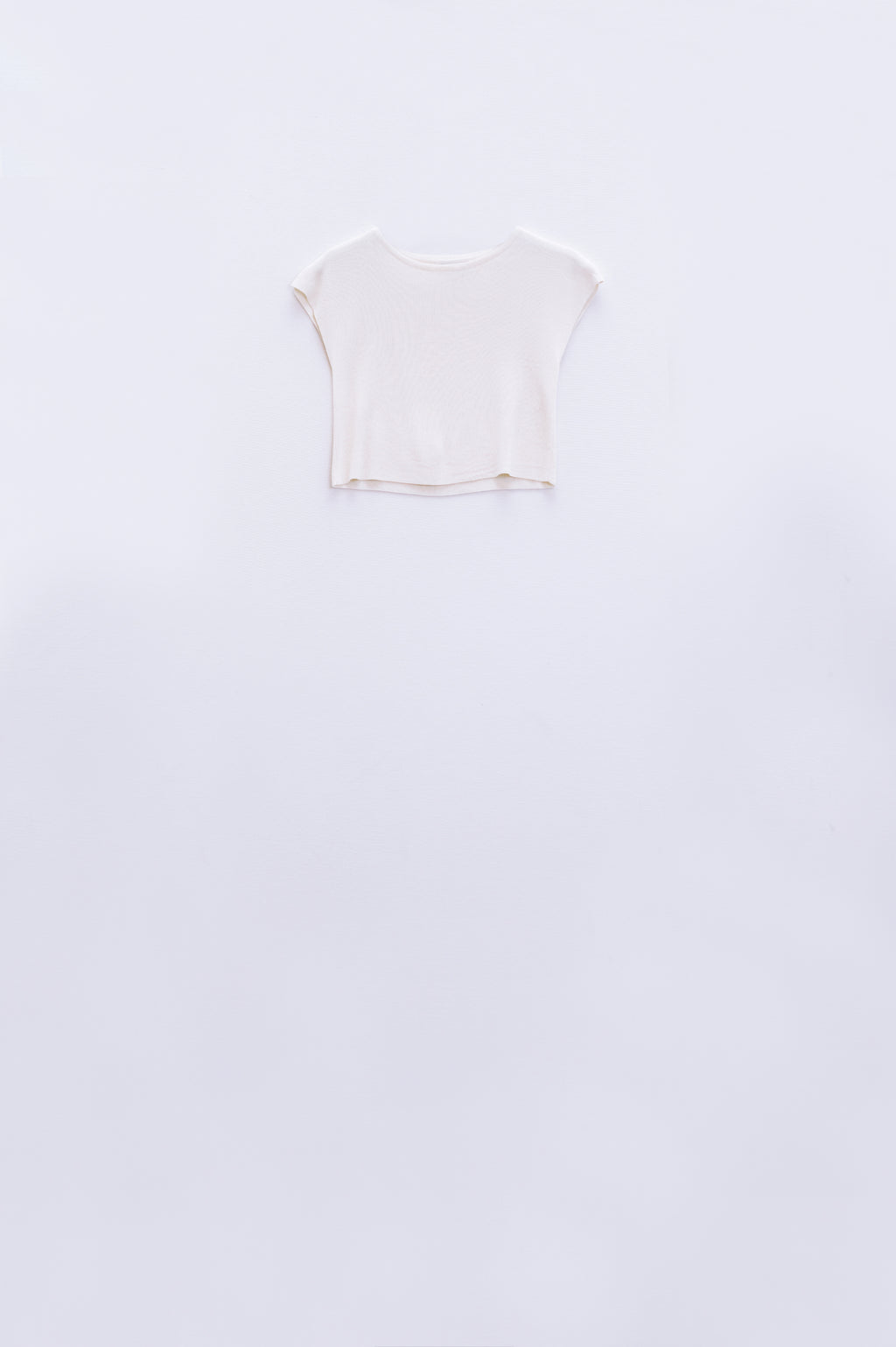 T-shirt de malha com mangas curtas em branco
