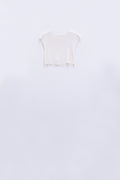 T-shirt de malha com mangas curtas em branco