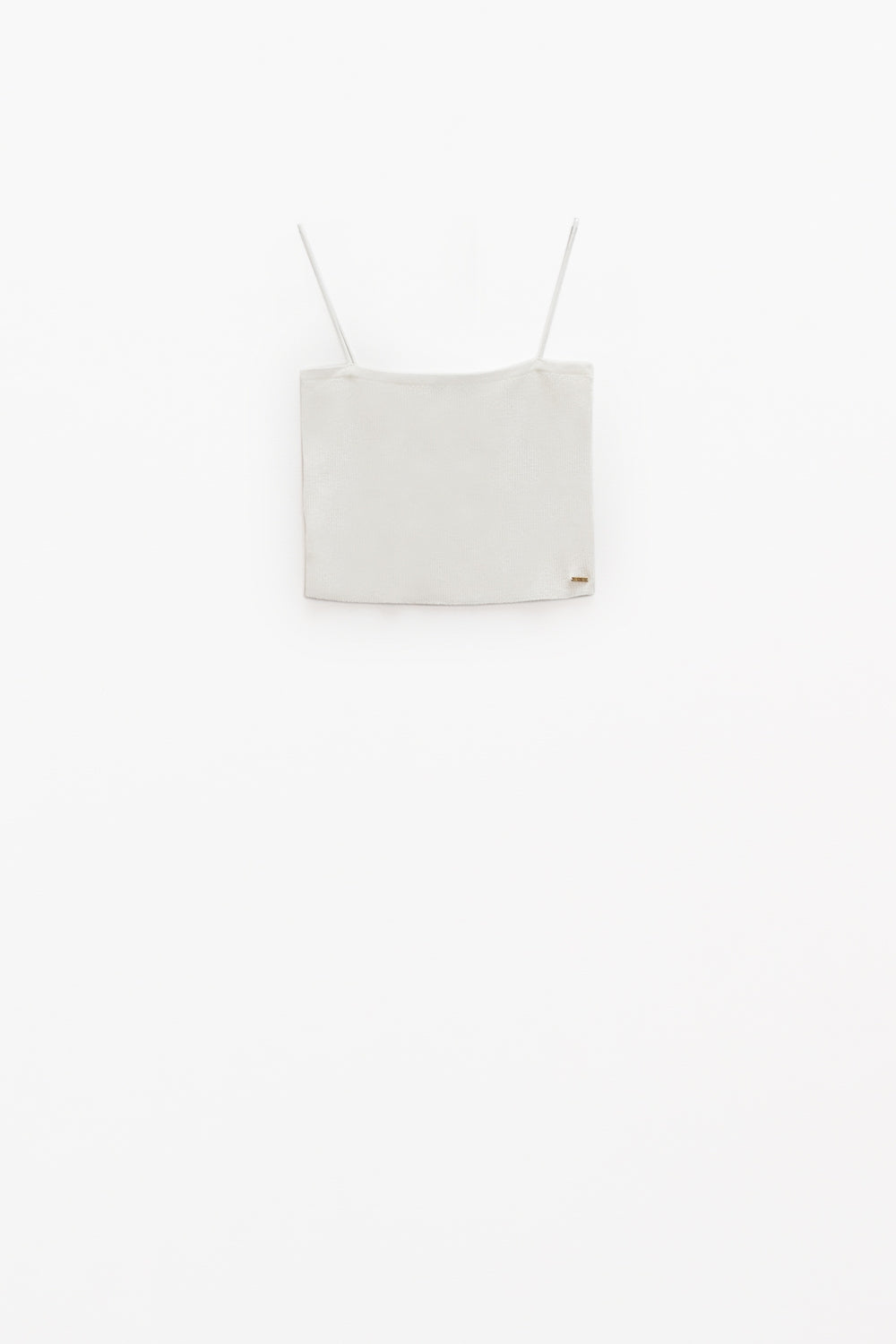 Top malha básico em branco com alças finas