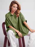 Blusa verde oversized com manga curta