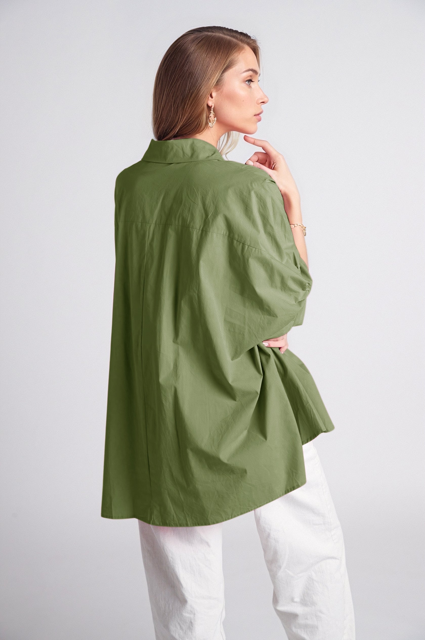 Blusa verde oversized com manga curta