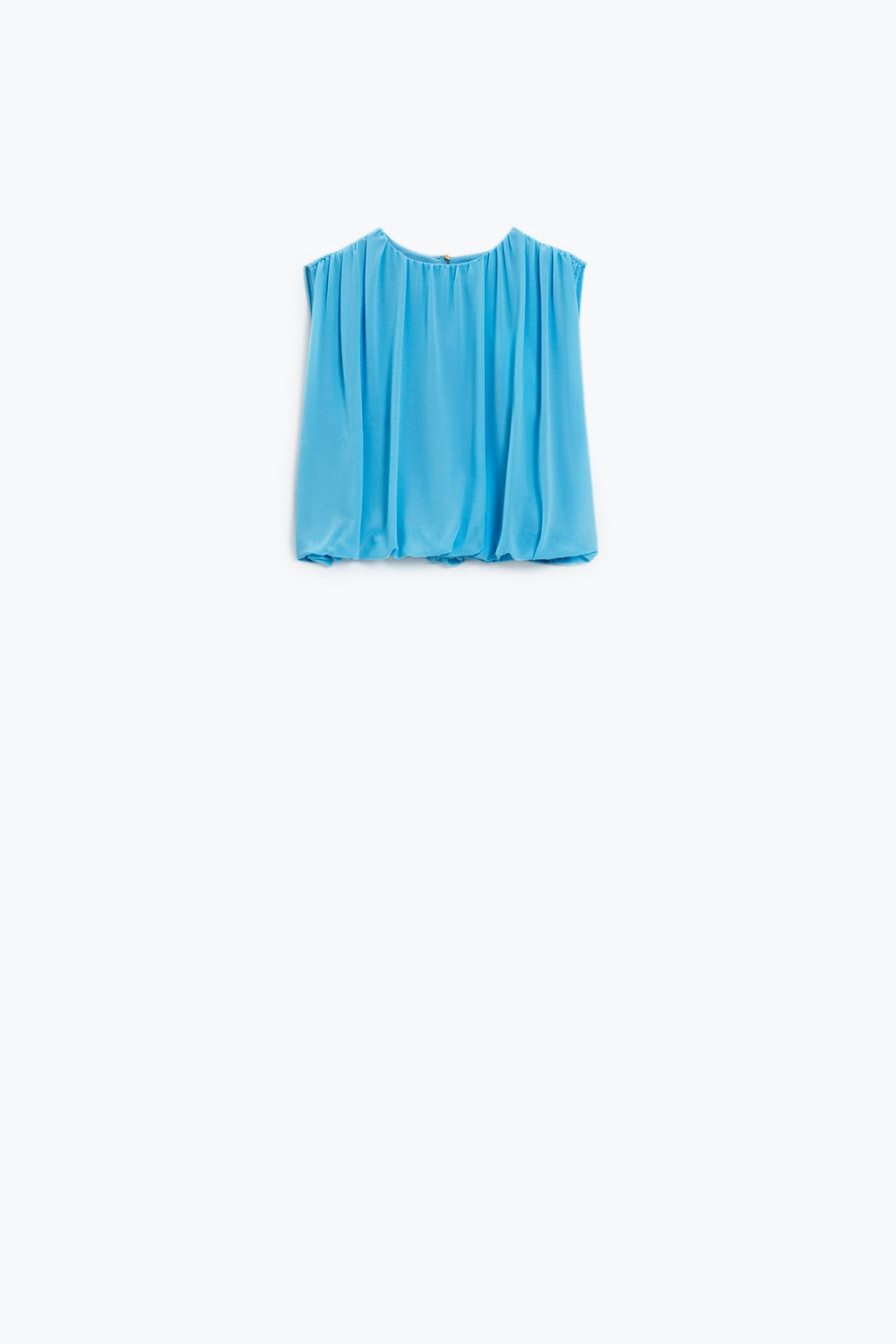 Top azul com design de pregas