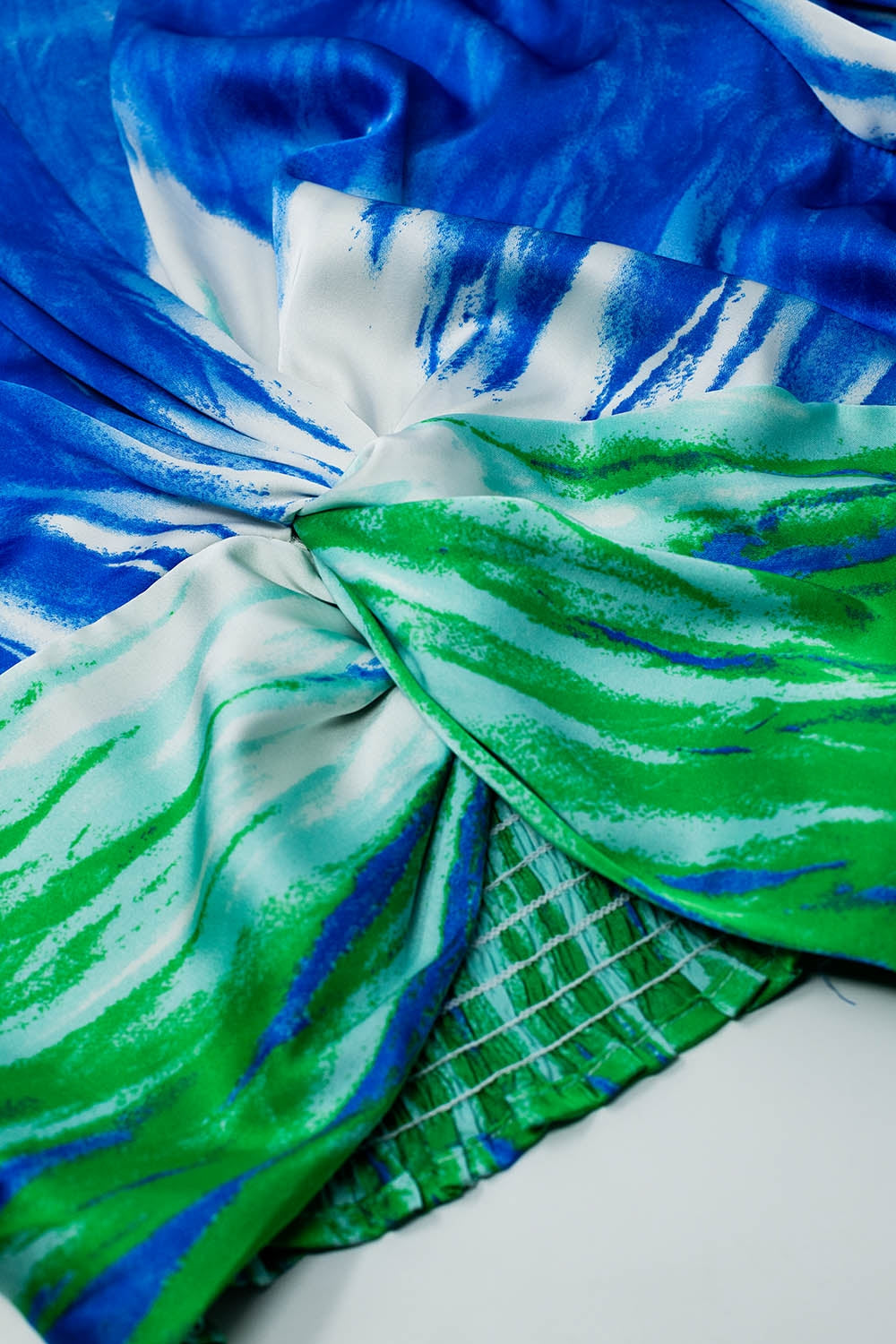 Top de manga comprida Tie-Dye cruzado à frente