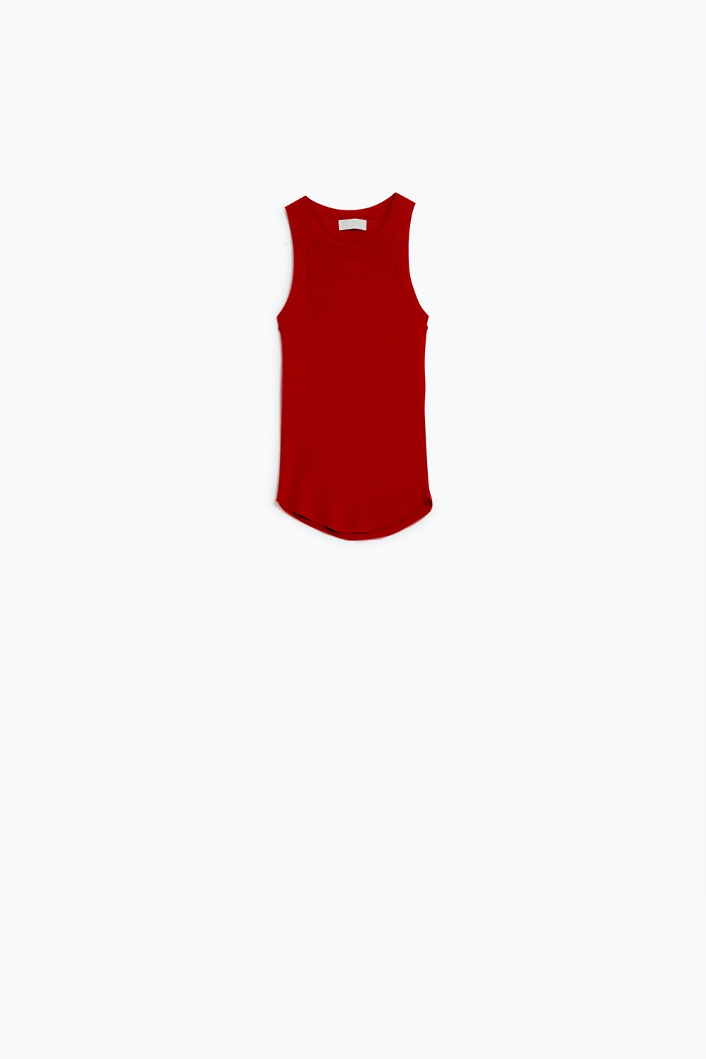 Top de malha sem mangas em vermelho