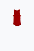 Top de malha sem mangas em vermelho