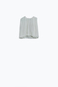 Top de musselina branca com design de pregas