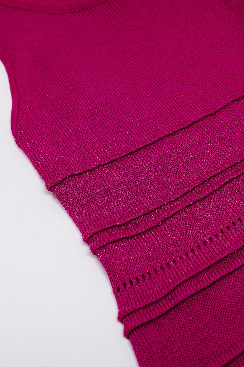 Vestido de malha sem mangas fúcsia Maxi Crochet