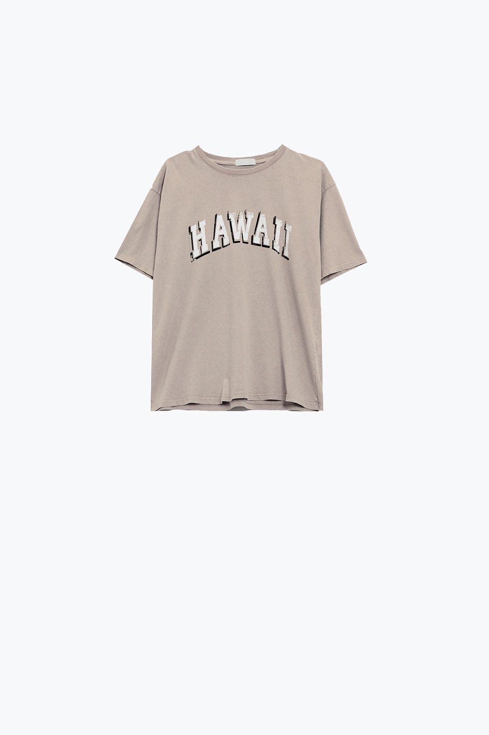 T-shirt Washed Effect Hawaii em bege