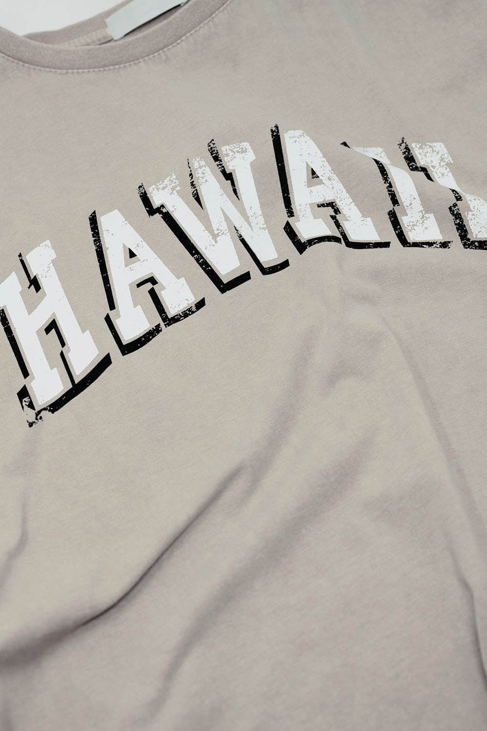 T-shirt Washed Effect Hawaii em bege