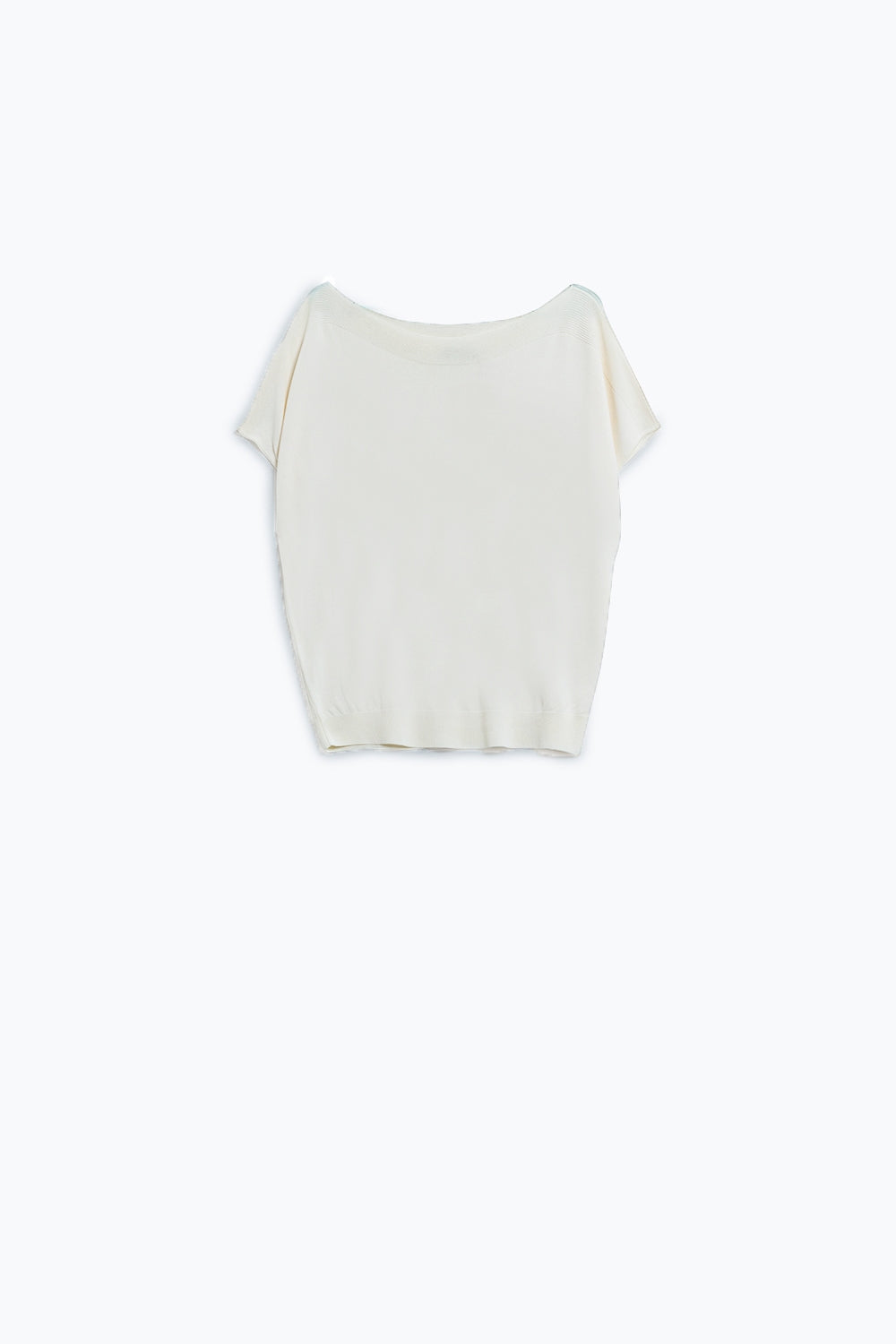 Camisola descontraída sem ombros em creme