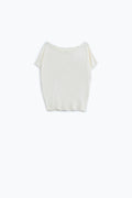 Camisola descontraída sem ombros em creme