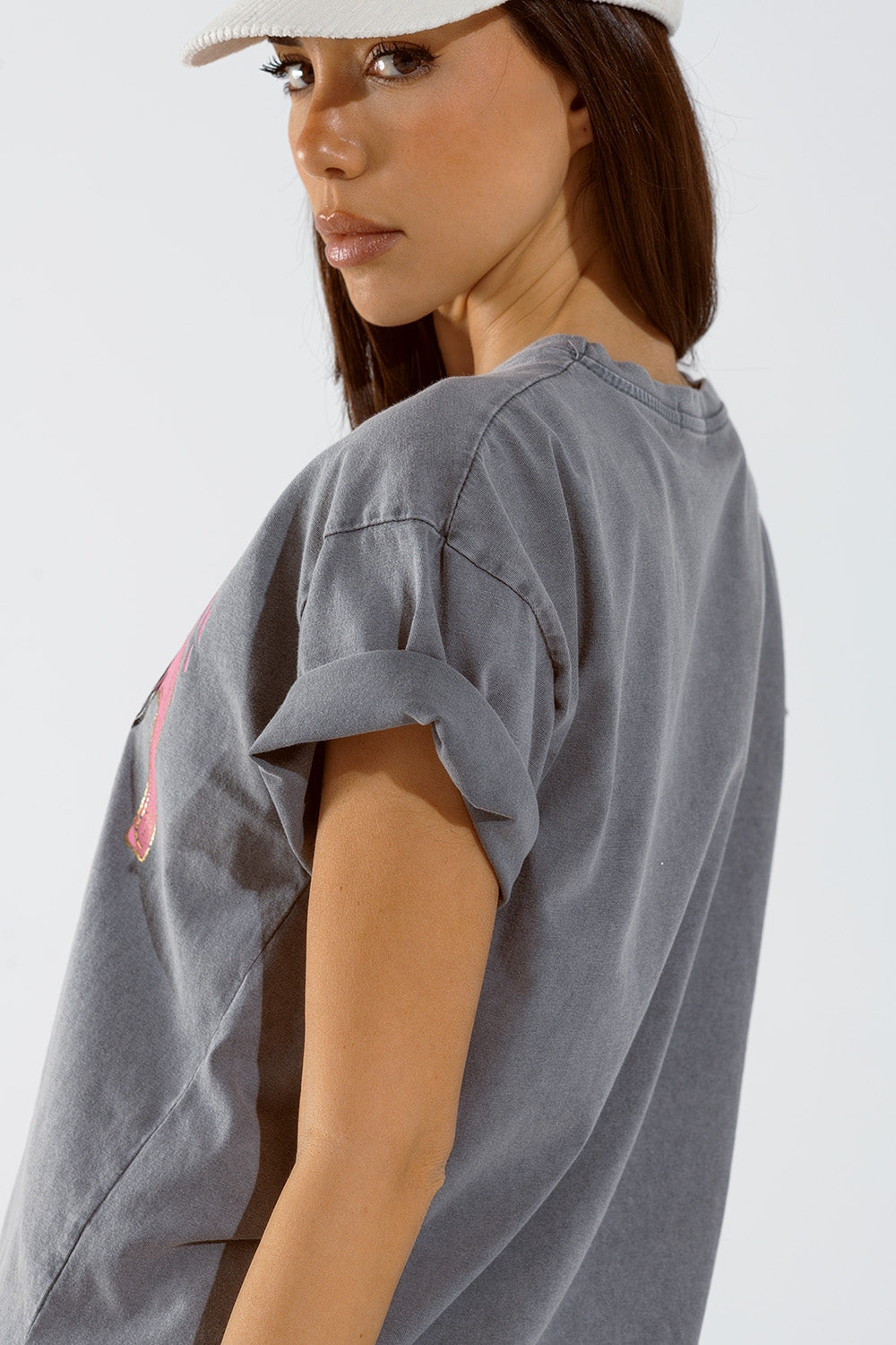T-shirt Arizona com estampado digital Eagle em cinzento