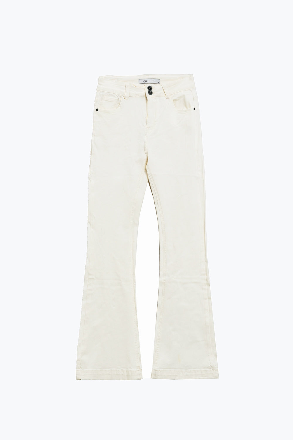 Calças de ganga skinny com pormenor de botão duplo em branco