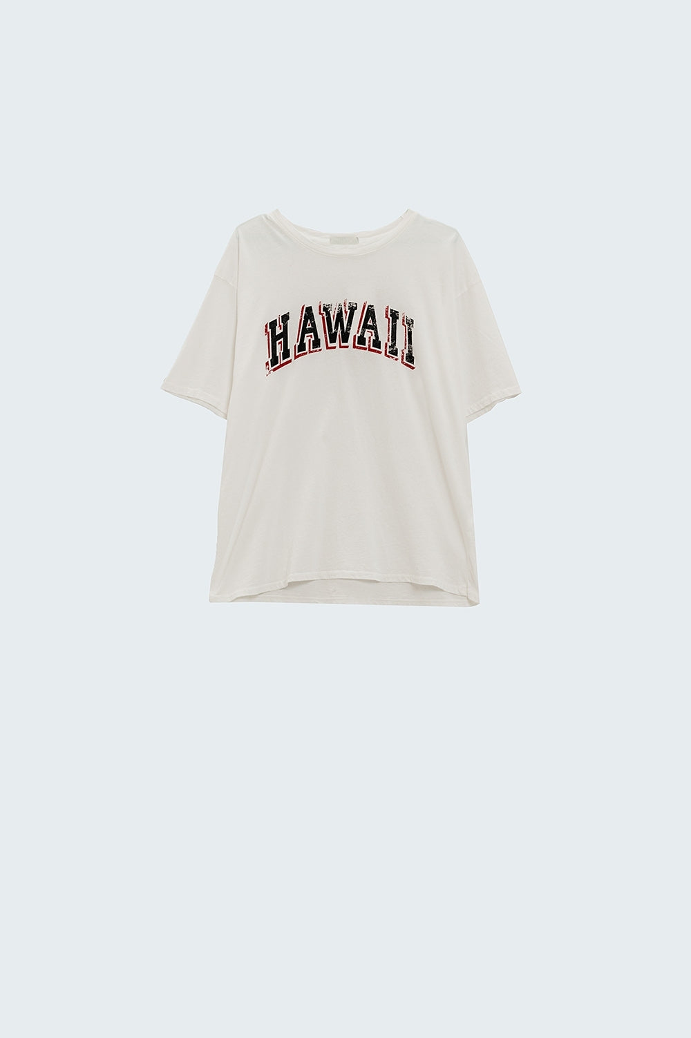 T-shirt Washed Effect Hawaii em branco