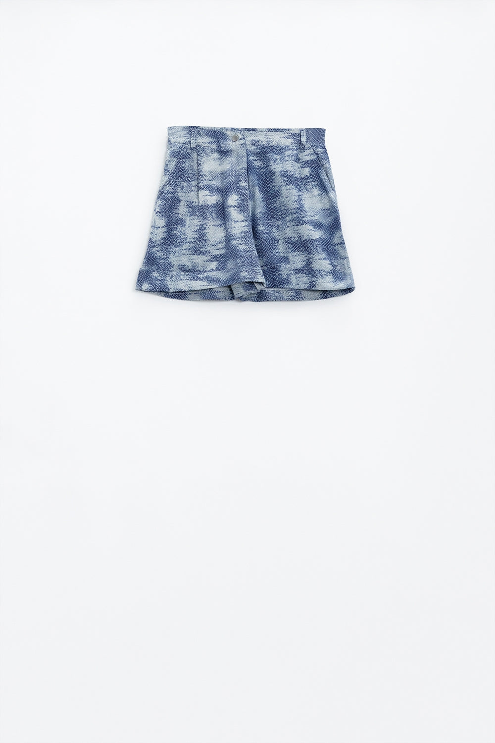 Calções em Tie Dye Blue com bolsos à frente e atrás