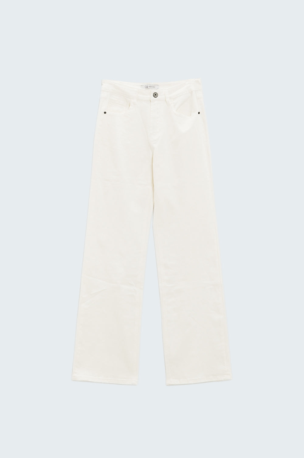 Calças de ganga Straight com 5 bolsos em branco