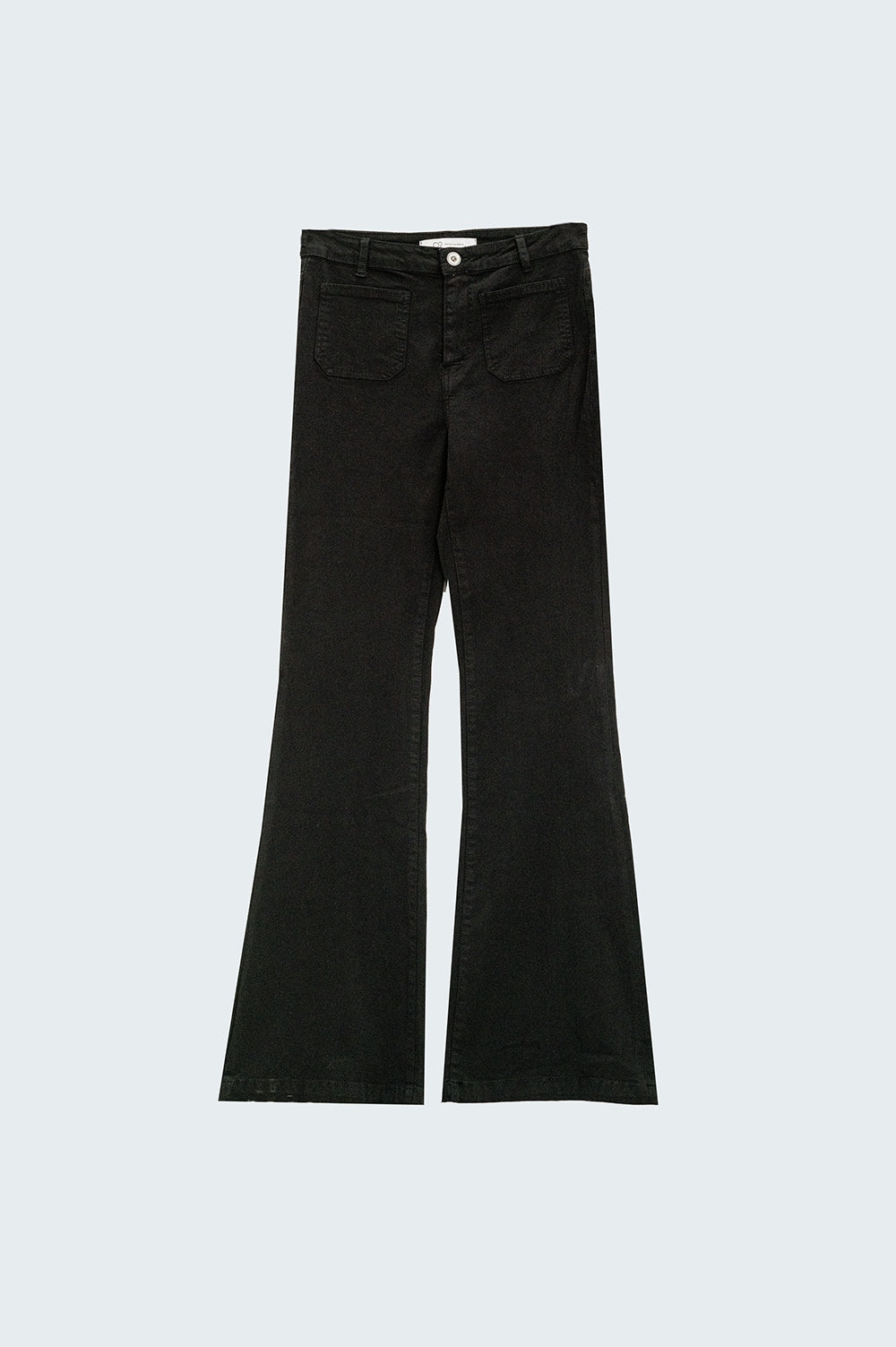 Calças de ganga skinny pretas com pormenor de bolso à frente