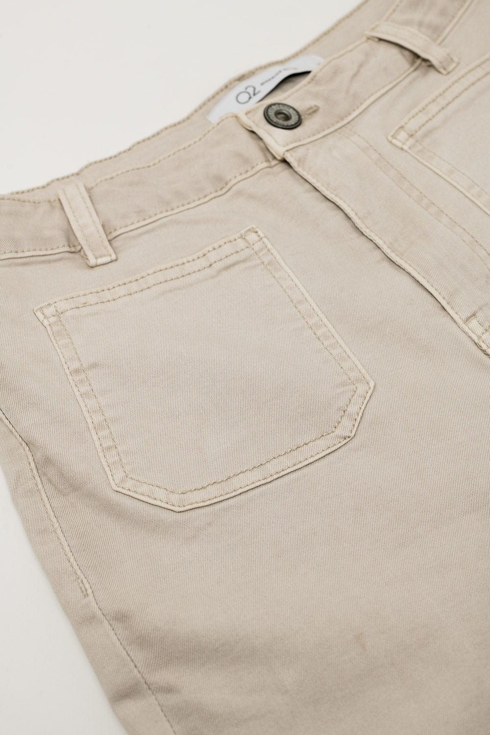 Beige Calças de ganga skinny com pormenor de bolso à frente