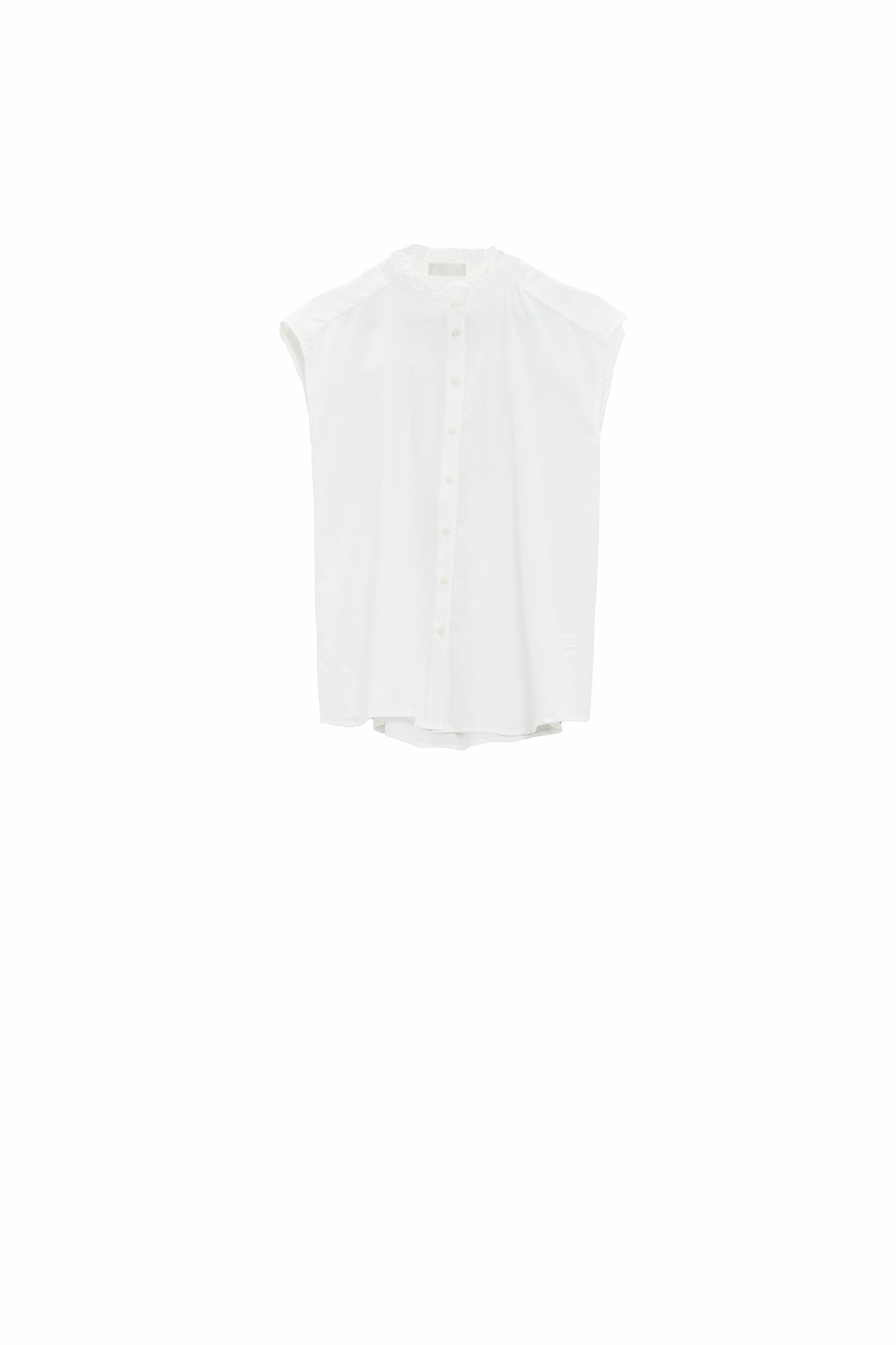 Blusa branca sem mangas com botões