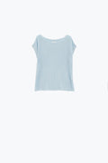 Camisola com gola redonda e mangas compridas em azul