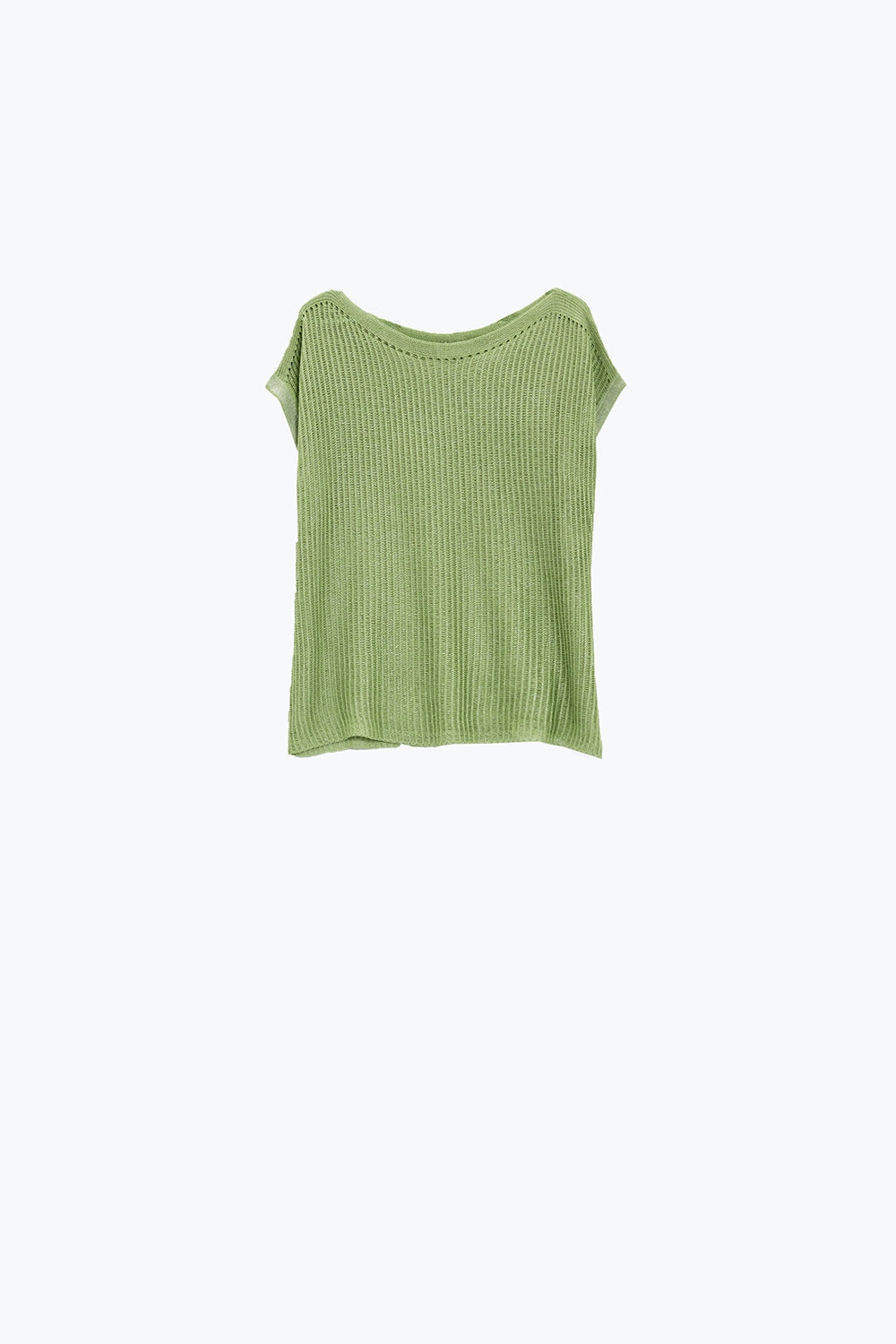 Camisola com gola redonda e manga comprida em verde