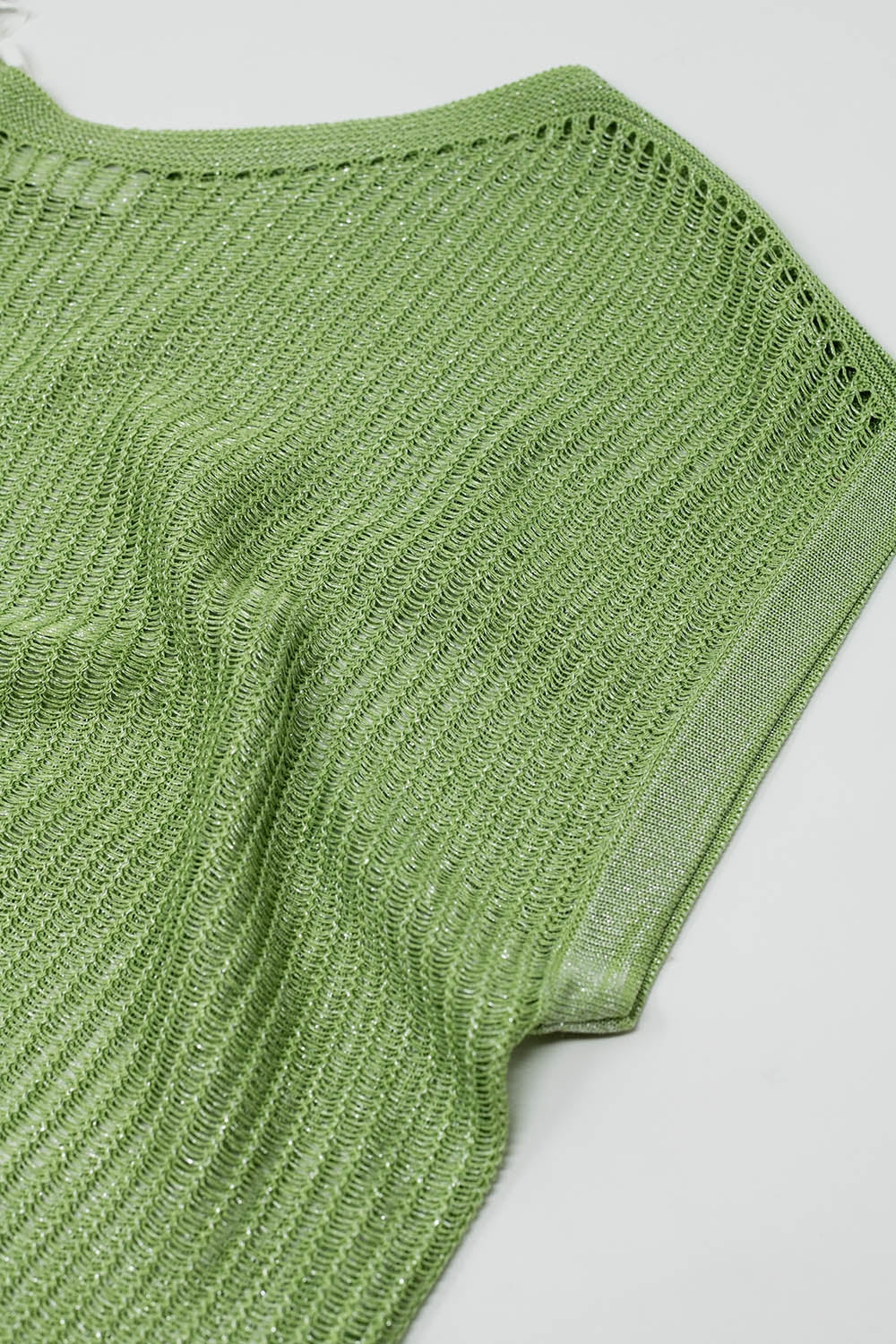 Camisola com gola redonda e manga comprida em verde