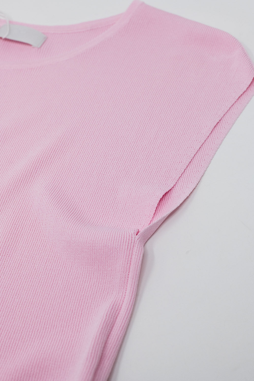 T-shirt de malha com mangas curtas em rosa