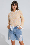 Camisola multicolorida com mangas largas