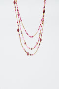 Colar 3 em 1 com pedras multicoloridas