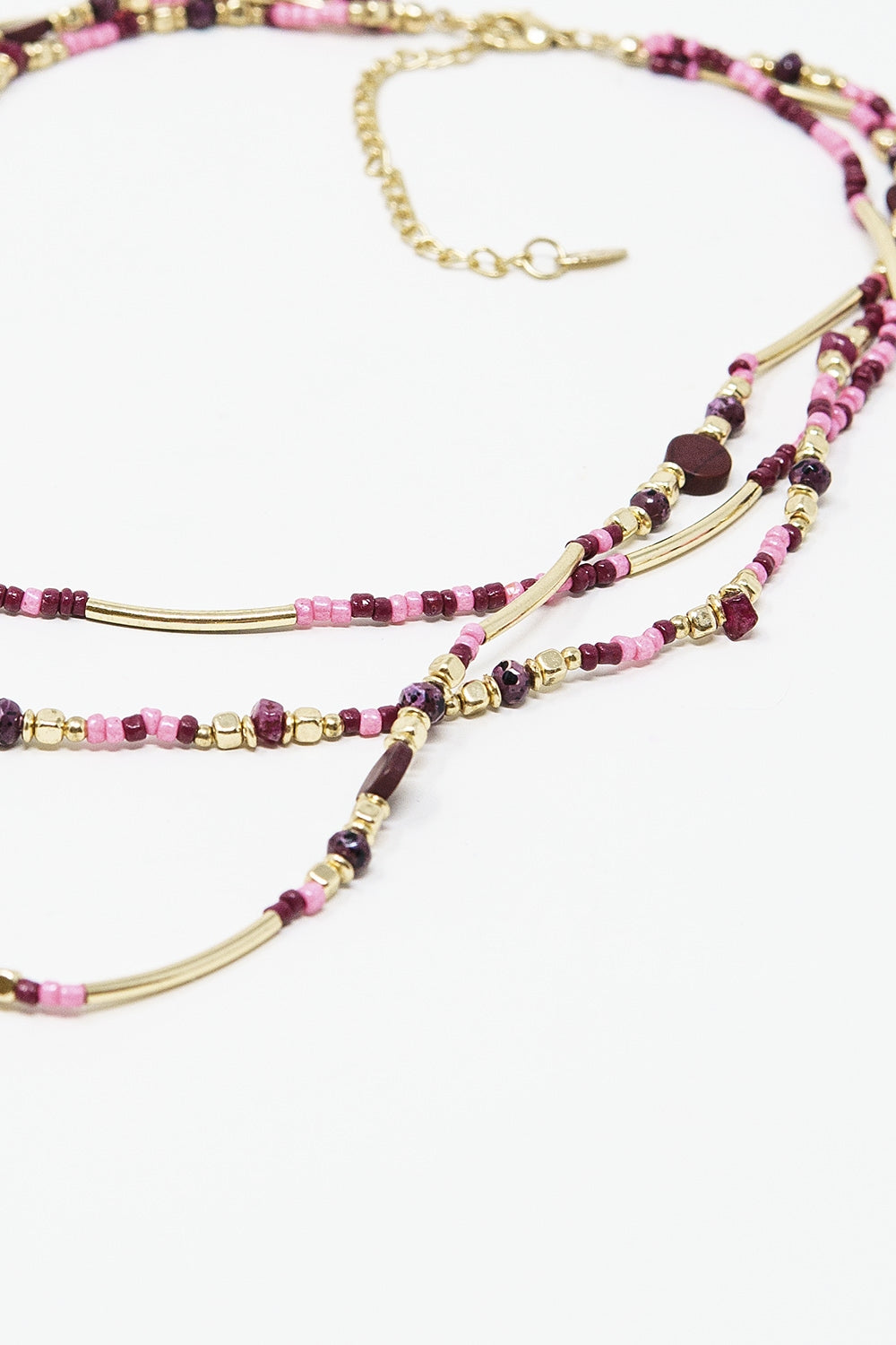 Colar 3 em 1 com pedras multicoloridas