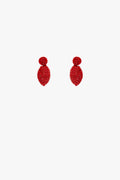 Brincos de contas ovais em vermelho