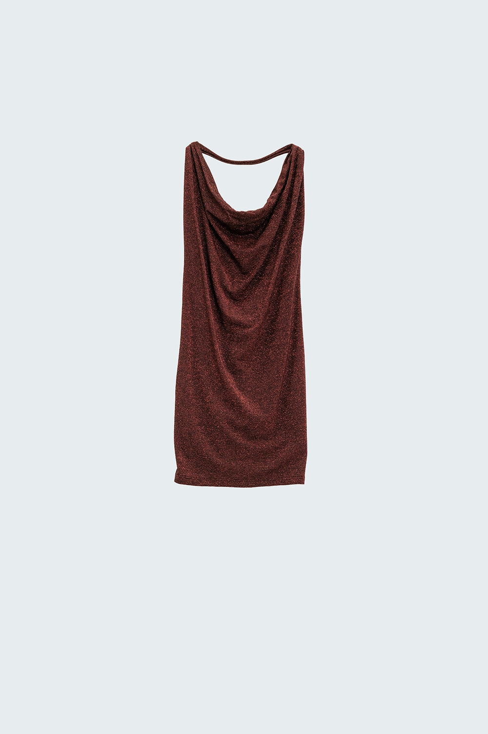 Vestido com decote drapeado em vermelho vivo