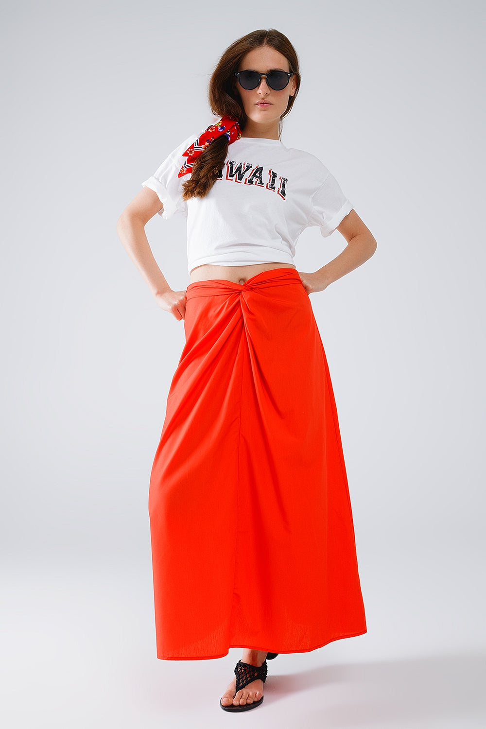 T-shirt Washed Effect Hawaii em branco