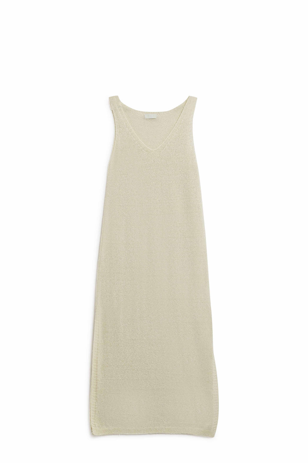 Vestido Maxi Branco Sem Mangas Com Fenda Lateral