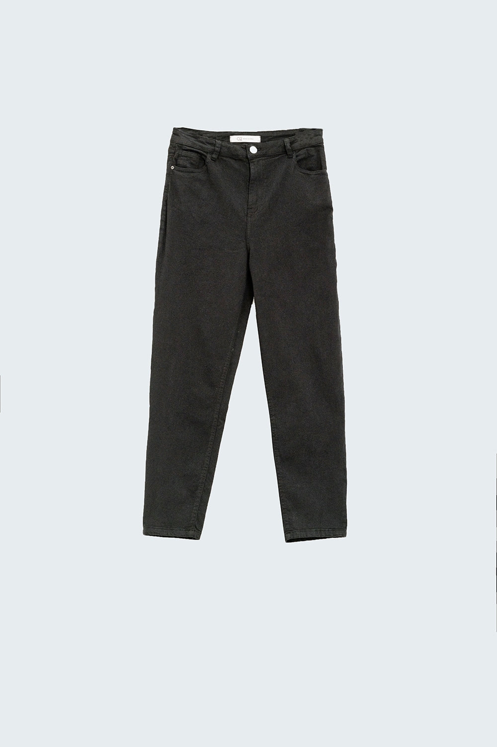 Calças de ganga básicas skinny com tornozelo em preto