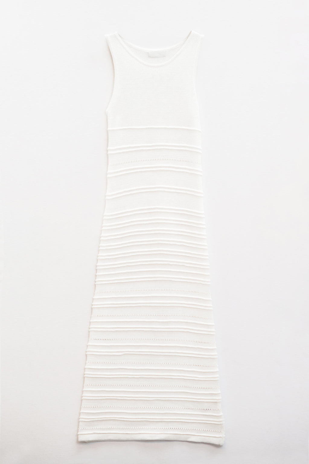 Vestido de malha sem mangas branco Maxi Crochet