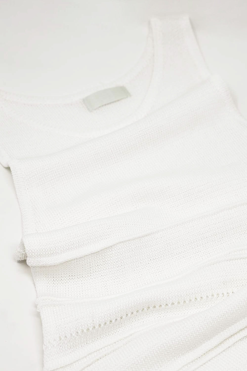 Vestido de malha sem mangas branco Maxi Crochet