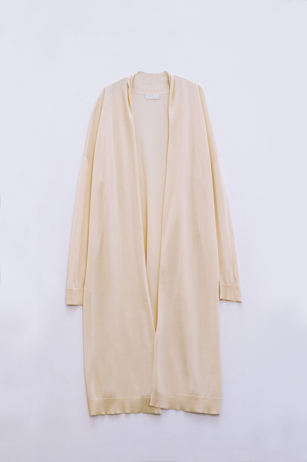 Maxi aberto bege Cardigan manga comprida
