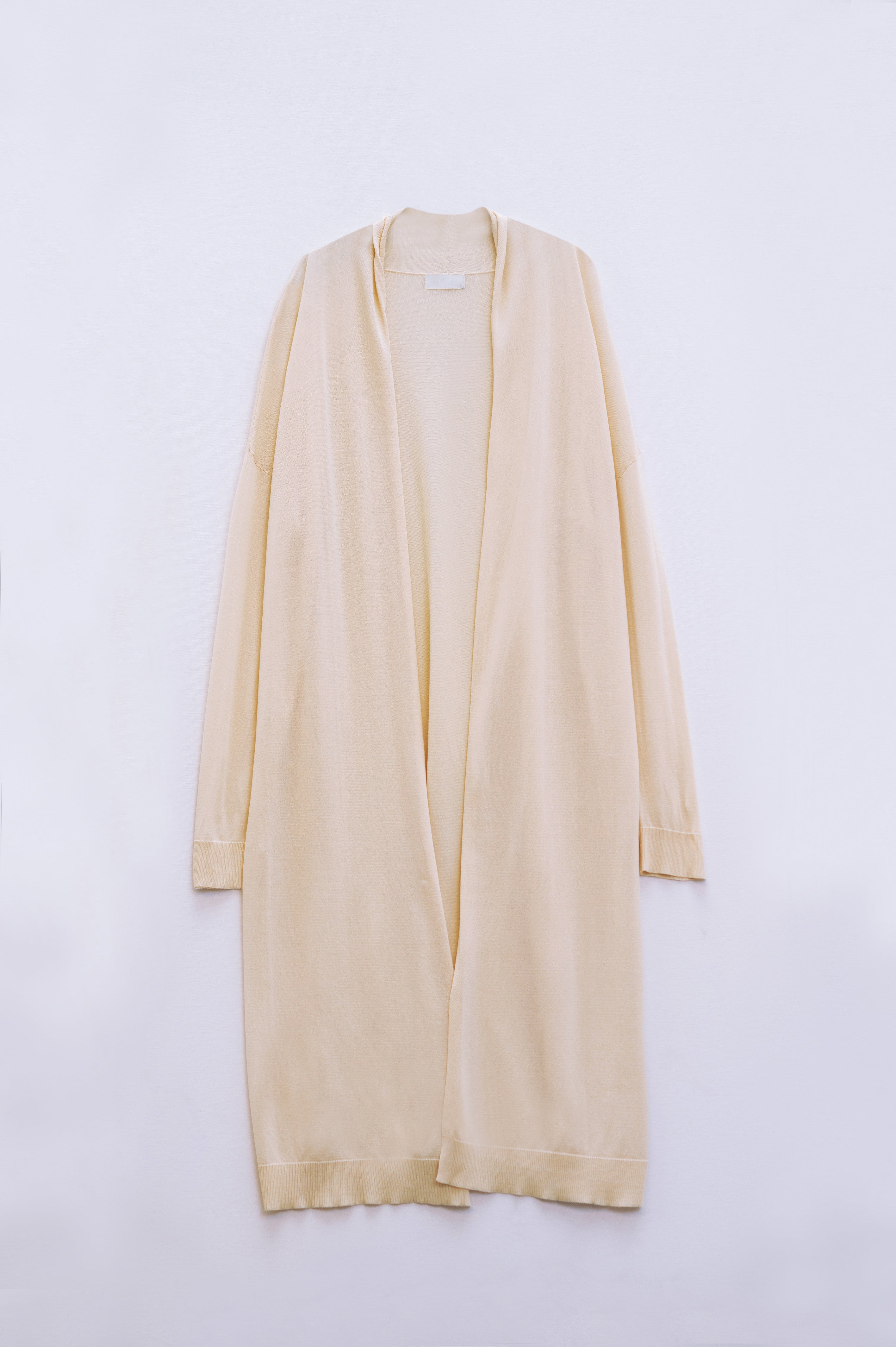 Maxi aberto bege Cardigan manga comprida
