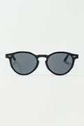 Retro Round Sunglasses With Smoke Black Lens em preto