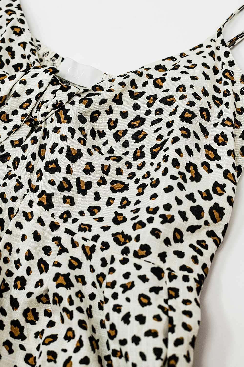Vestido maxi estampado leopardo com pormenor de nó