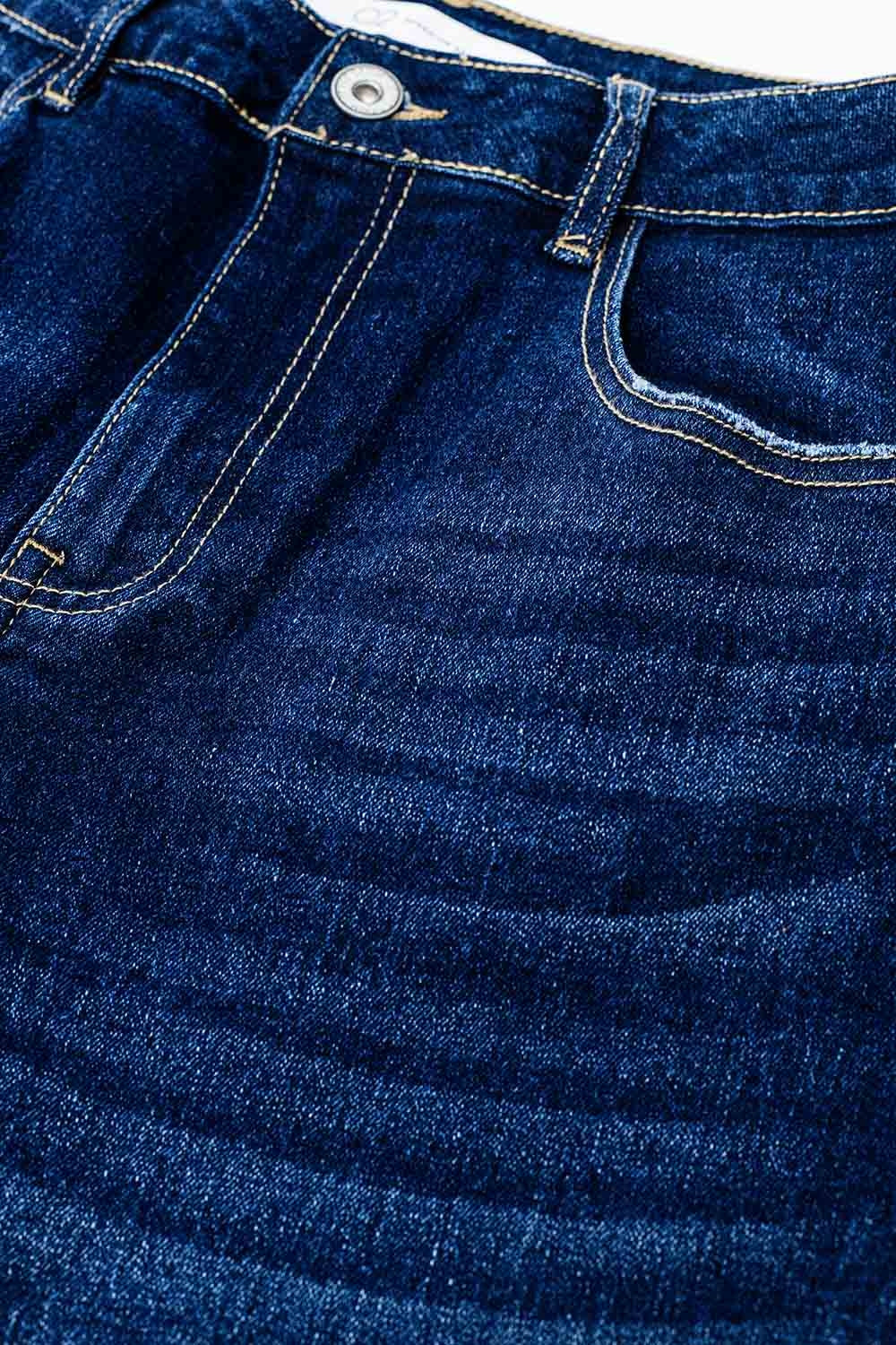Calças de ganga de perna larga Mom Jeans em Mid Wash