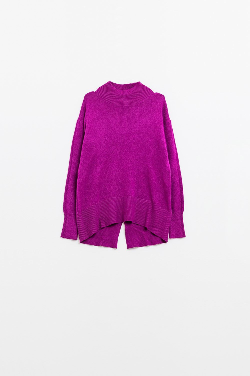 Camisola fúcsia solta com pormenor aberto nas costas