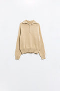 camisola bege com fecho de correr